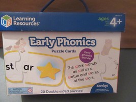 Early Phonics Puzzle Cards Learning Resources 2-Piece Puzzles Set of 20 ... - $9.00