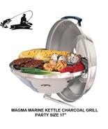 MAGMA MARINE KETTLE CHARCOAL GRILL PARTY SIZE 17&quot;: 100% Polished Stainle... - $219.45