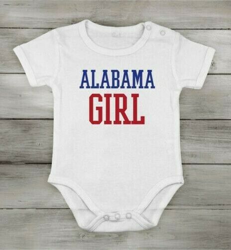 Baby Cotton unisex Newborn bodysuit Short One-piece alabama girl usa state