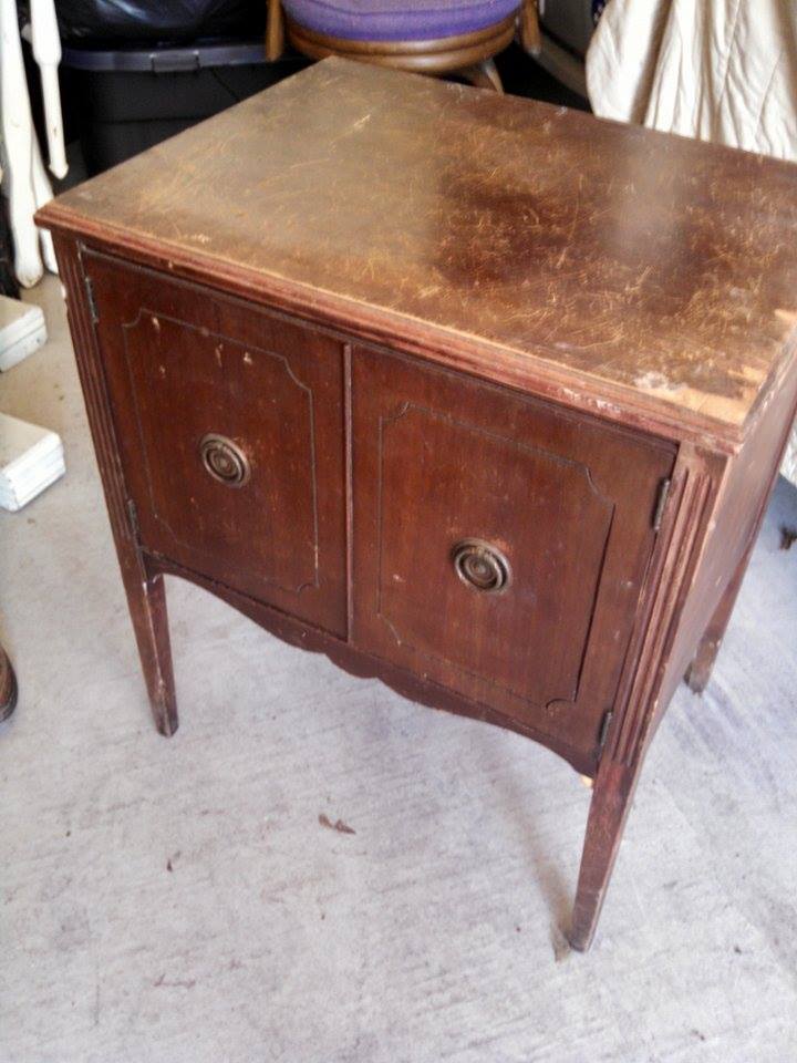 antique record cabinet phonograph victrola record album storage table 