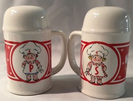 Campbell's Soup Kids Ceramic Salt And Pepper Shakers Range Size Boy And Girl - $9.94
