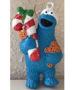 Sesame Street COOKIE MONSTER With Santa Hat HOLIDAY Ornament NEW - $14.94