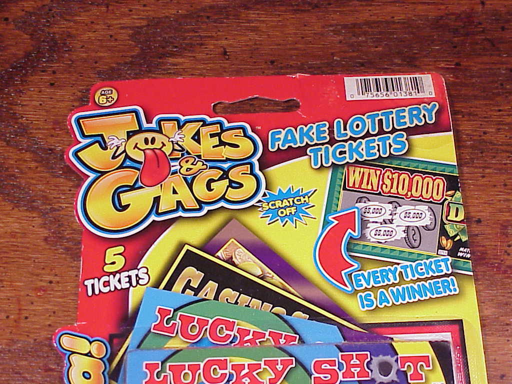 Novelty Pack of 5 Fake ScratchOff Lottery Tickets, made by Jokes and