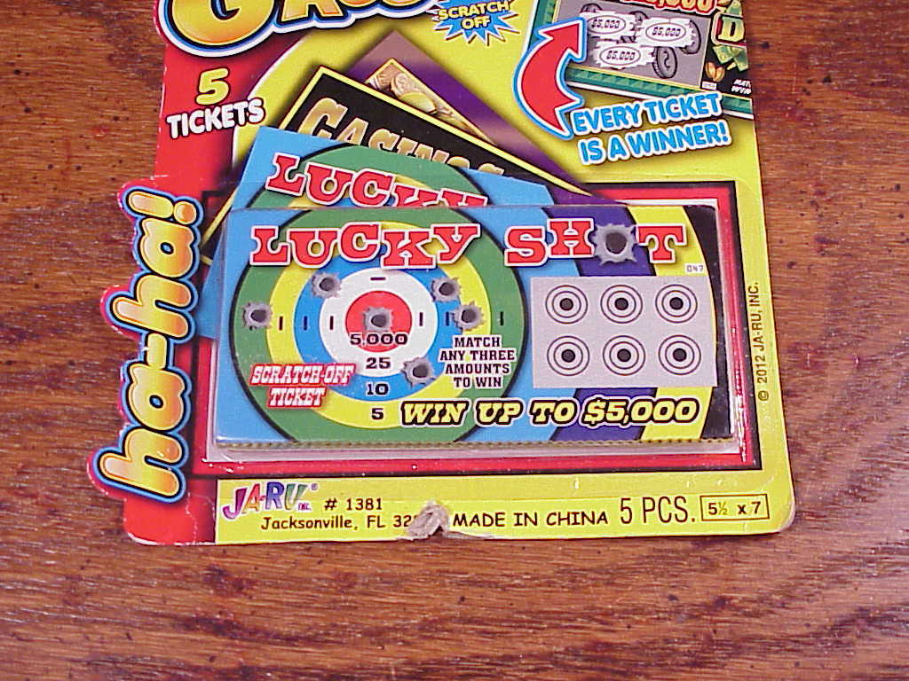 Novelty Pack of 5 Fake ScratchOff Lottery Tickets, made by Jokes and