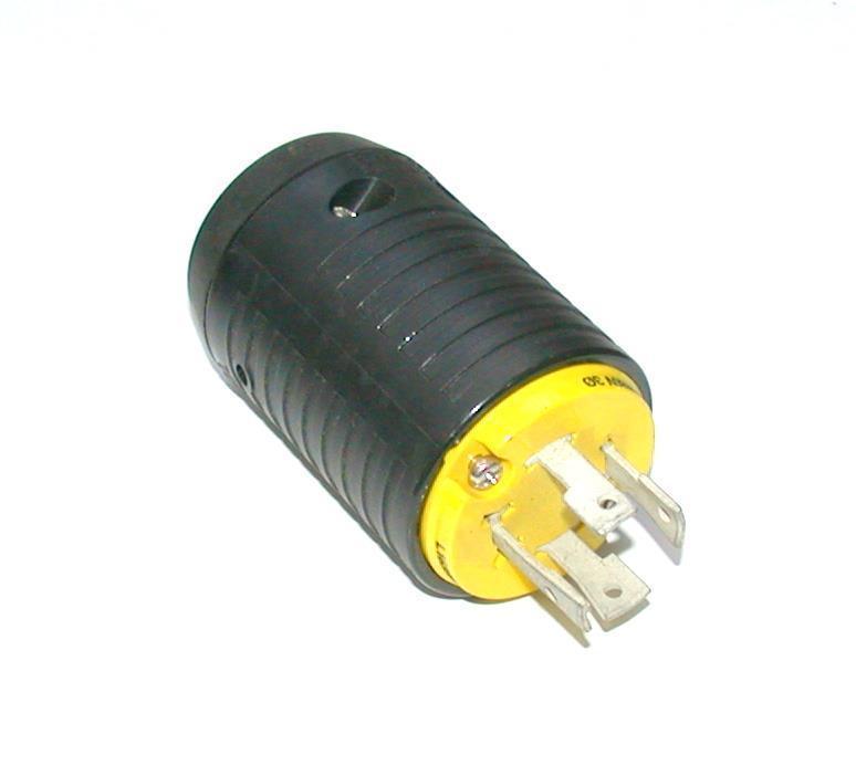 HBL2431 Insulgrip Twist-Lock Plug; Pin Cont; L16-20P NEMA; 4 Cond; 3 Poles
