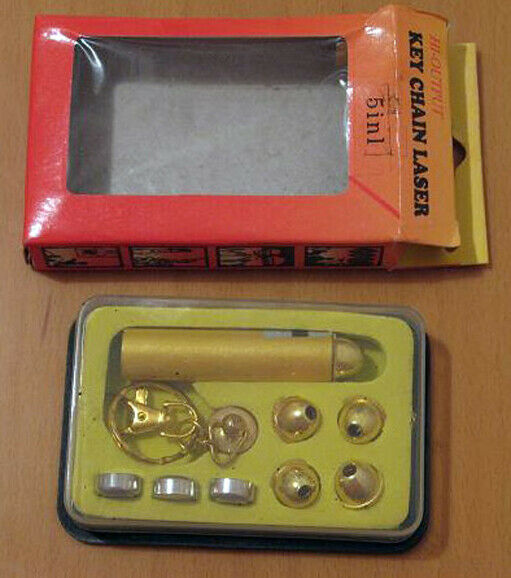 2 LASER POINTER 5 TIP novelties lazer key chain toy NEW changeable