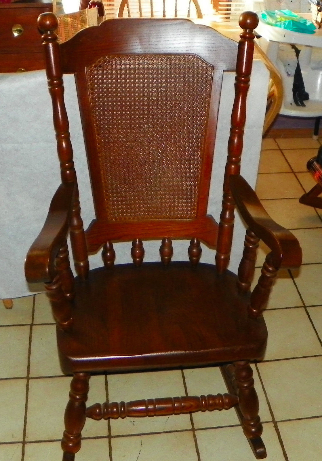Solid Oak Cane Back Rocker Rocking Chair And 50 Similar Items S L1600 Solid Oak Cane Back Rocker Rocking Chair By Virginia House