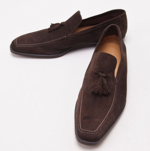 Handmade men brown suede leather mocassins, Men dress shoes, Men brown ...