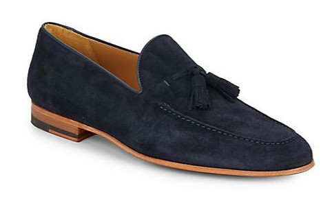 Handmade men suede shoes, Mens navy blue suede slip ons and loafer ...