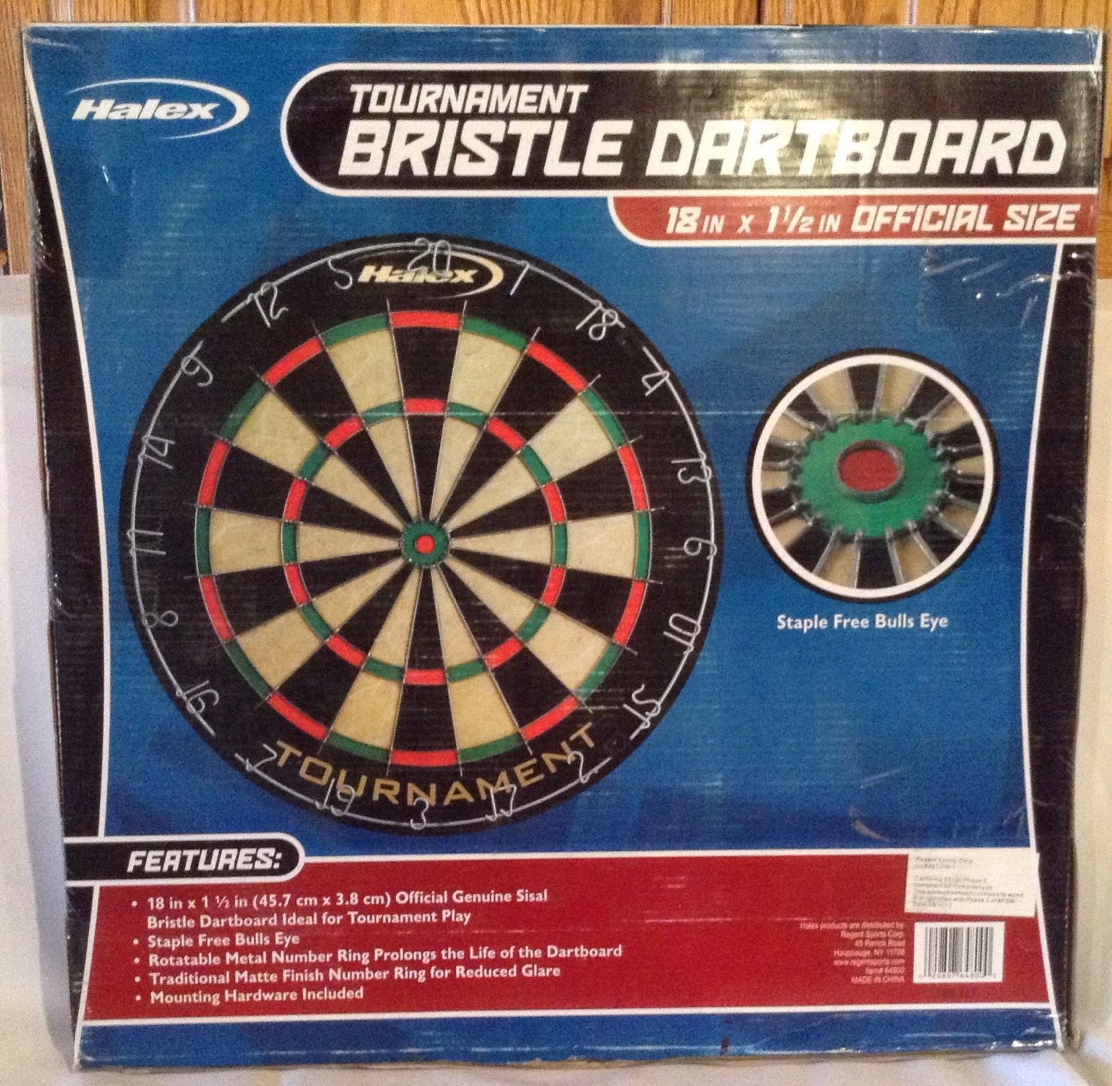 Halex Bristle Tournament Dart Board NEW IN BOX Official Size 18"x 1 1/2