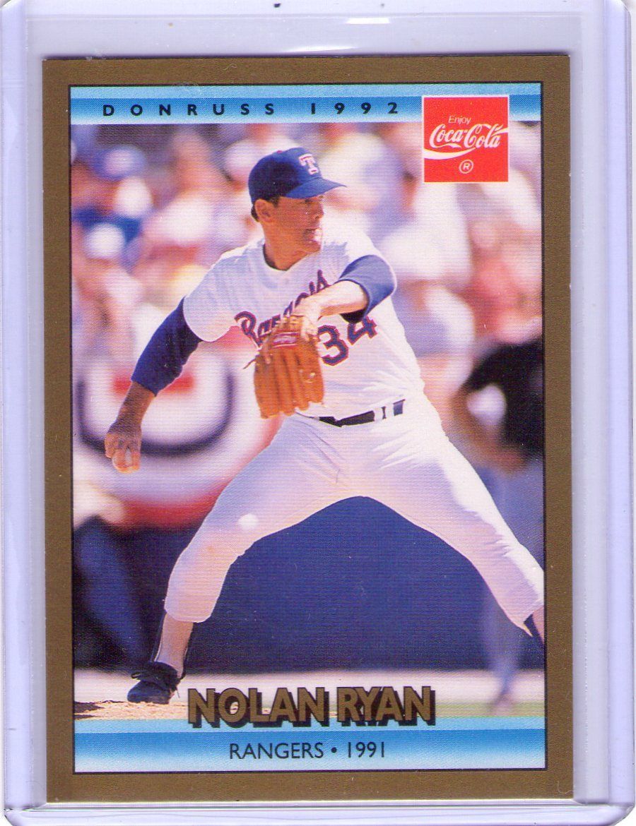 NOLAN RYAN (Texas Rangers) 1992 Leaf/Donruss Coca-Cola Card #25