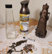 Steampunk Bottle Art, Decorated bottles, Unisex Gifts, Steampunk décor, ... - $45.99