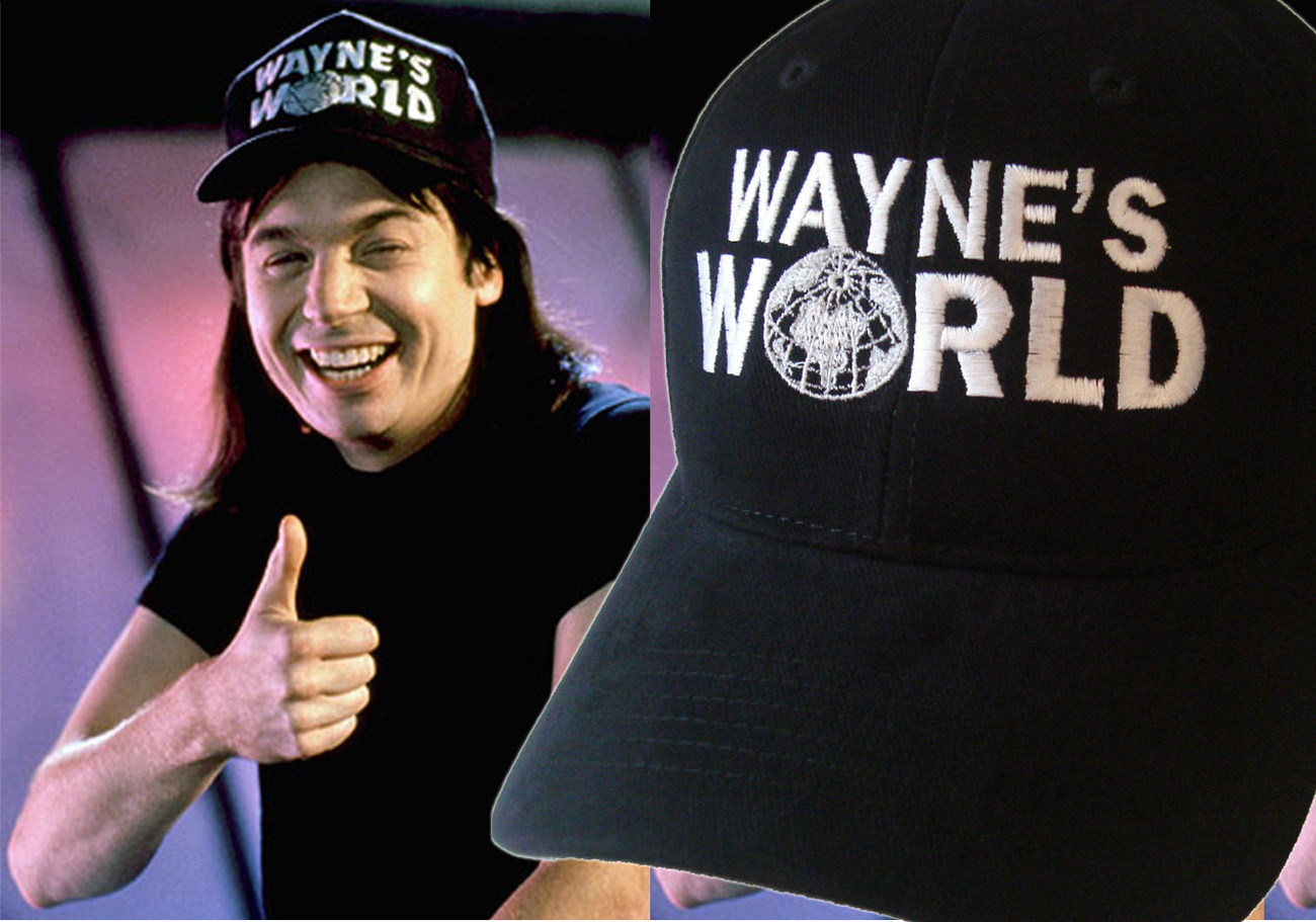 Wayne s world. Waynes World. Уэйн Кэмпбелл. Уэйн в кепке. Уэйн в своей кепке.