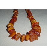 VINTAGE GENUINE HONEY COLORED RAW AMBER NECKLACE - $85.00