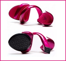 Hot Pink Padded Mojito Swirl Wrap Open Toe Sole-less High Heel Pumps image 3