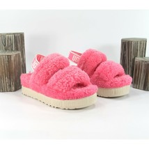 UGG Fluffita Oh Yea Pink Rose Sheepskin Fur Slippers Slides Sandals Sz 6 NIB - $118.31