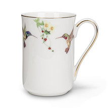 Hummingbird Mug Set of 4 Bone China 12 oz 10K Gold Accents Matching Teapot Avail