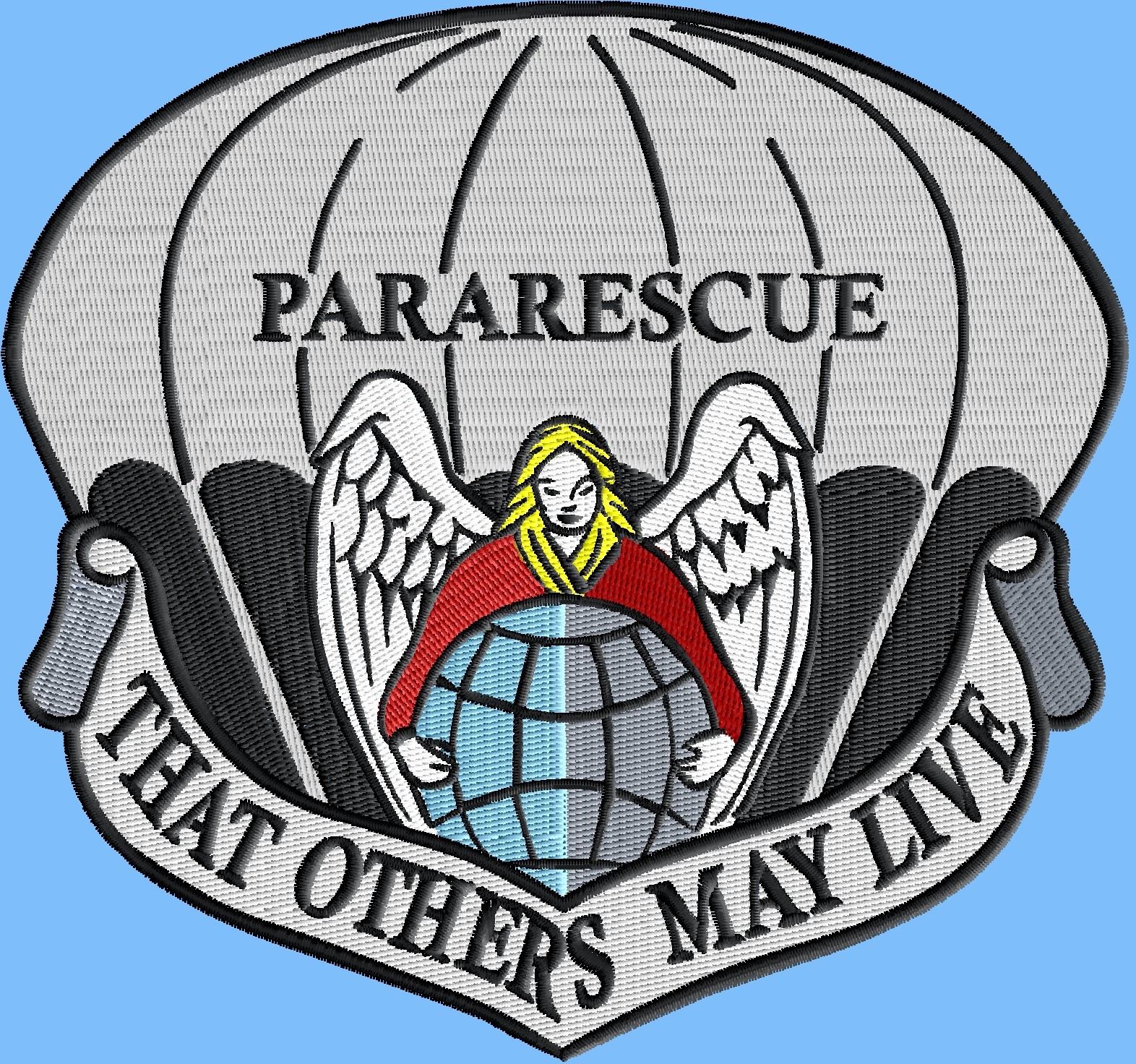 Pararescue PJ crest logo 3 size, Machine embroidery design - Digital Art