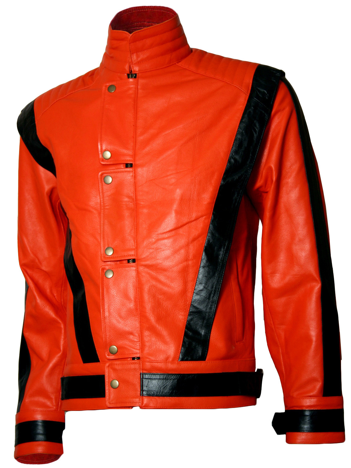 Orange & Black Michael Jackson MJ Thriller Leather Jacket | LJM - Outerwear