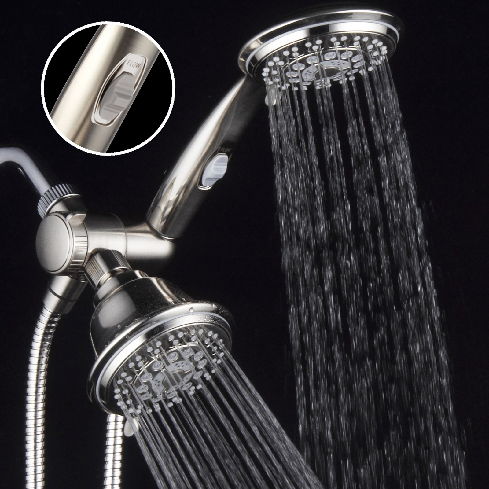 42Setting Shower Head /Handheld Combo with ON/OFF Pause Switch