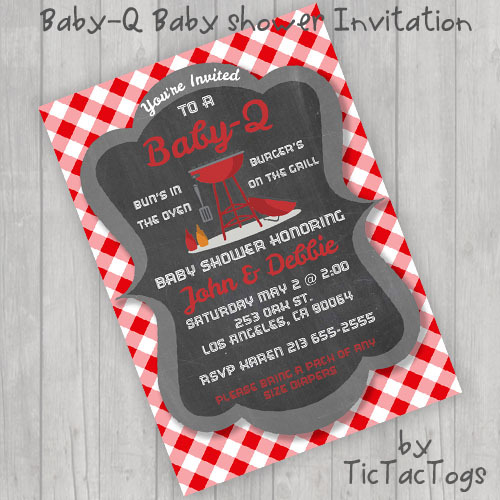 Baby Q Bbq Chalkboard Gingham Baby Shower And 50 Similar Items