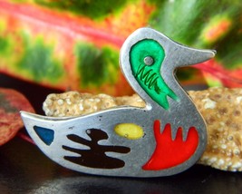 Vintage taxco mexico mallard duck brooch pin 925 sterling silver thumb200