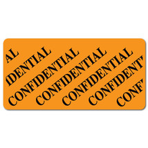 Confidential, 2 x 1 Orange Fluorescent, Roll of 50 Stickers - $7.84