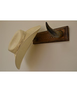 BUFFALO HORN hat coat RACK western decor #f-199 - $25.00