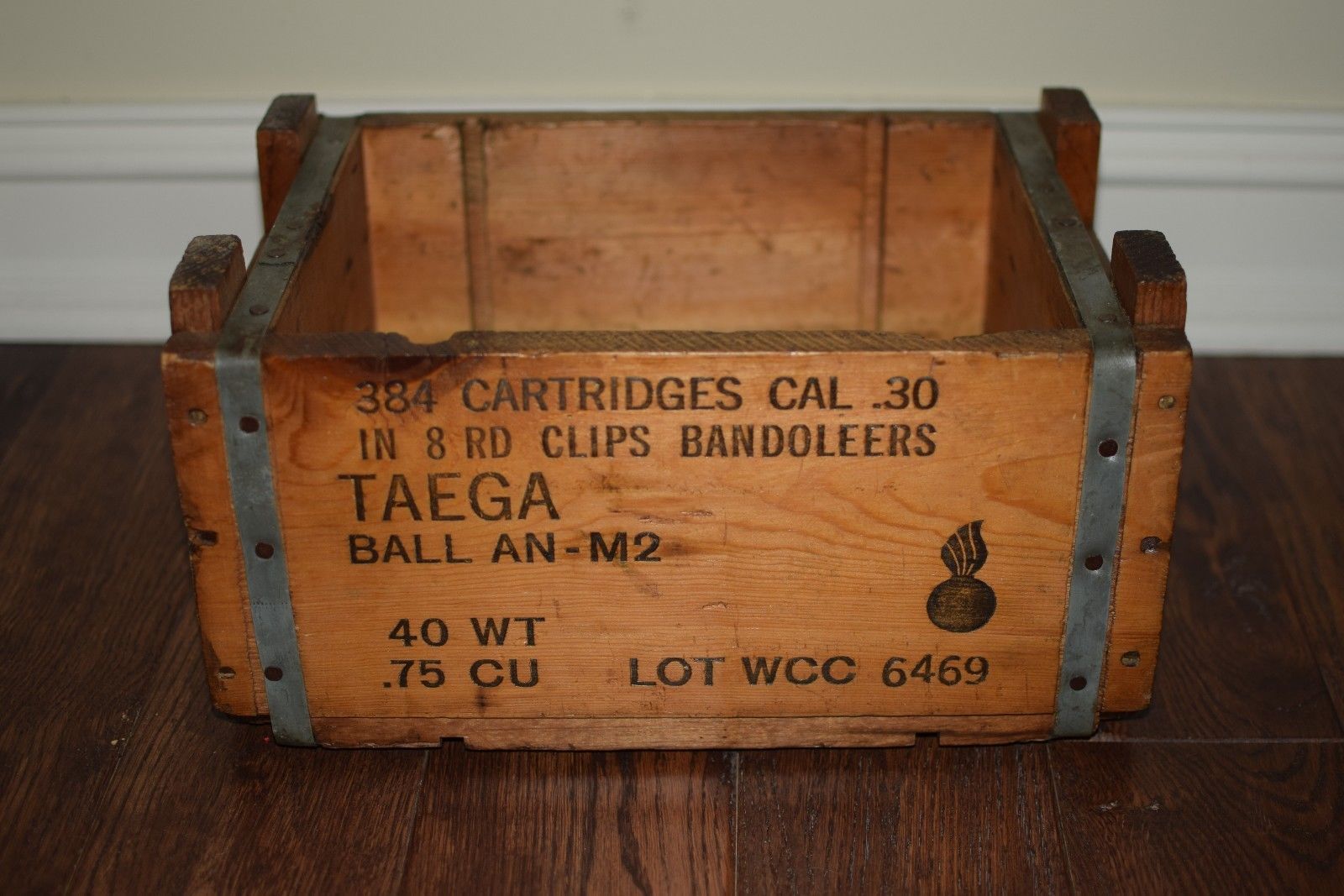 WWII WCC WESTERN M22 Wood Ammo Crate for M2 Ball .30 CAL Clips TAEGA