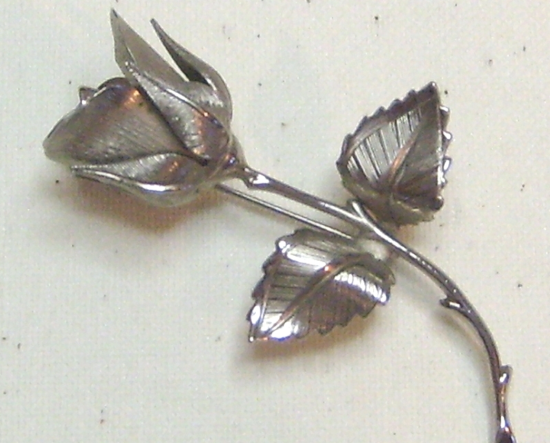 Vintage Giovanni Silver Tone Rose Pin Brooch - Pins, Brooches