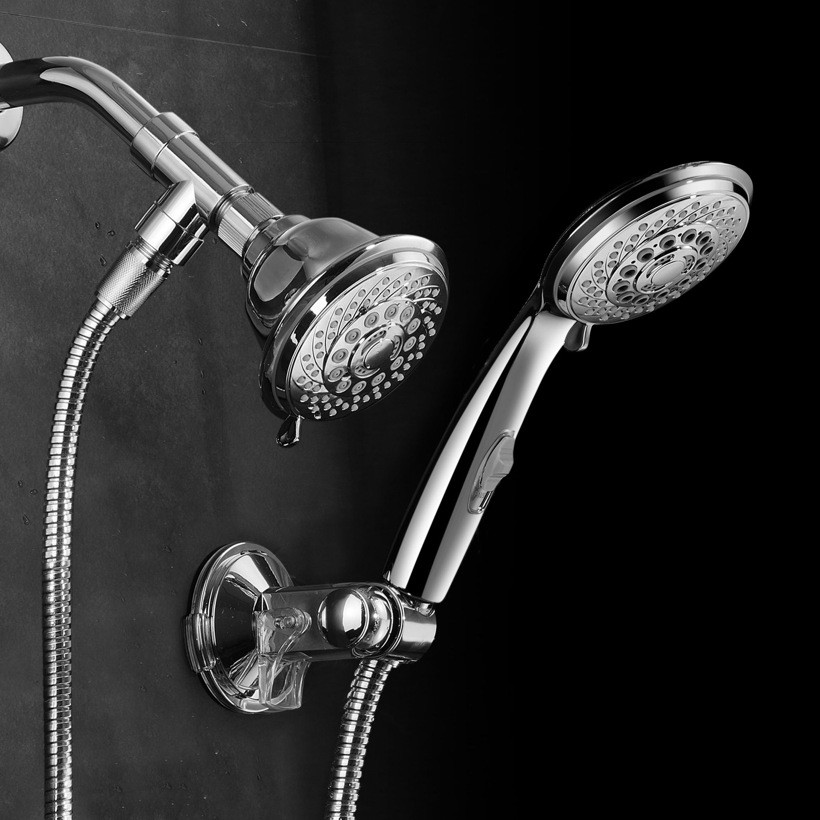 Shower Head/Hand Shower Combo with Revolutionary Hydro-Remote Control ...