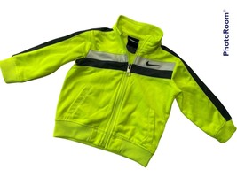 Nike neon yellow warm up full zip unisex baby 12 months track jacket - $14.85