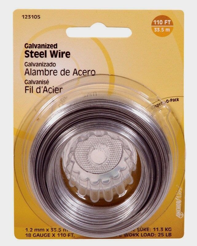 Hillman Steel Wire 110' 18 Gauge Galvanized 25 lb. Multi Use Hanger Craft 123105