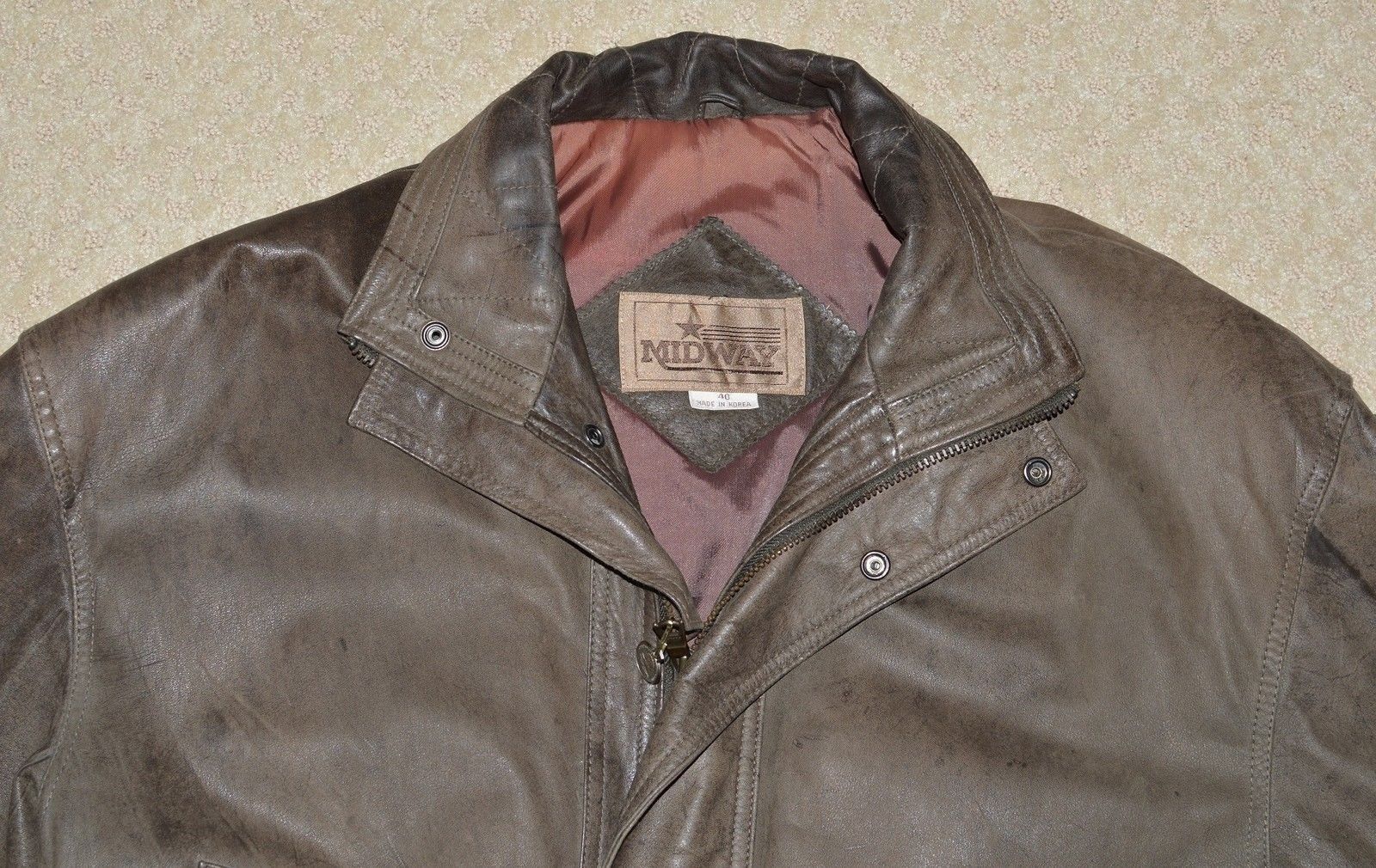 Vintage Midway Brown Leather Bomber Jacket - and 50 similar items
