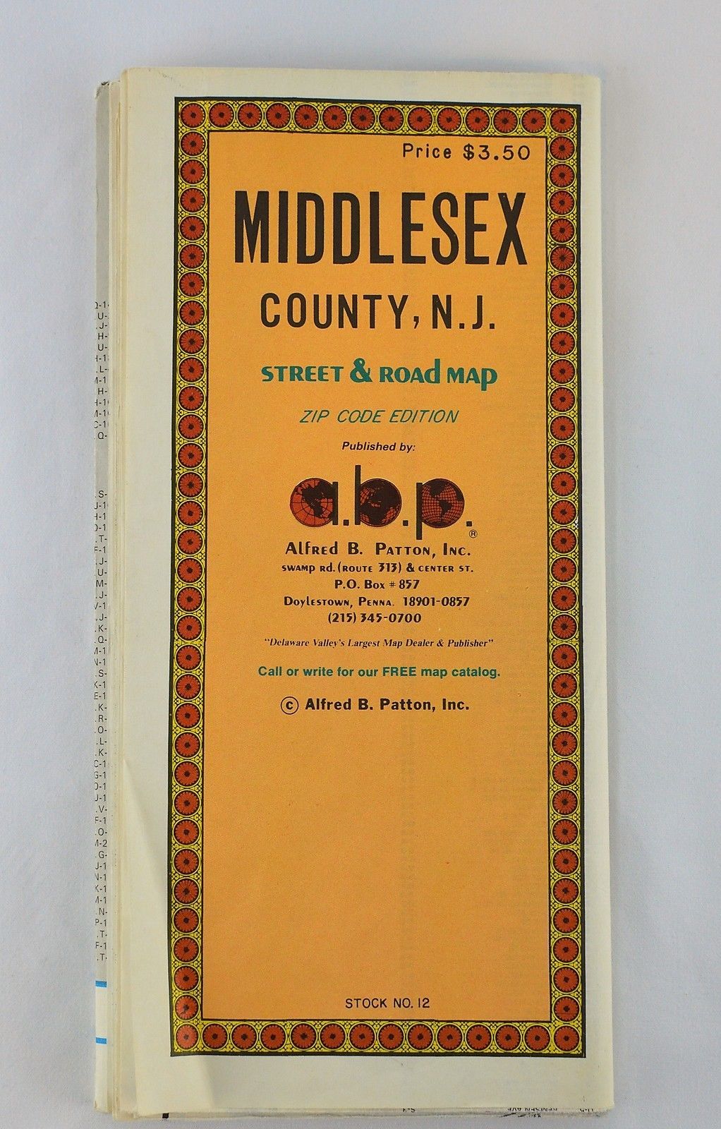Primary image for NJ Middlesex County Street & Road Map - Alfred B. Patton, Inc.
