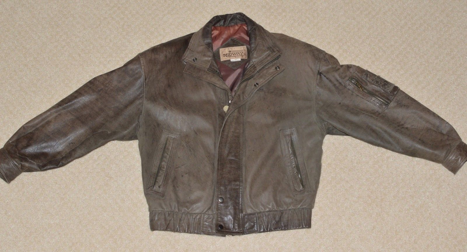 Green Bay Packers Vintage Leather Jacket Men's Flight Bomber Coat  Biker Outwear