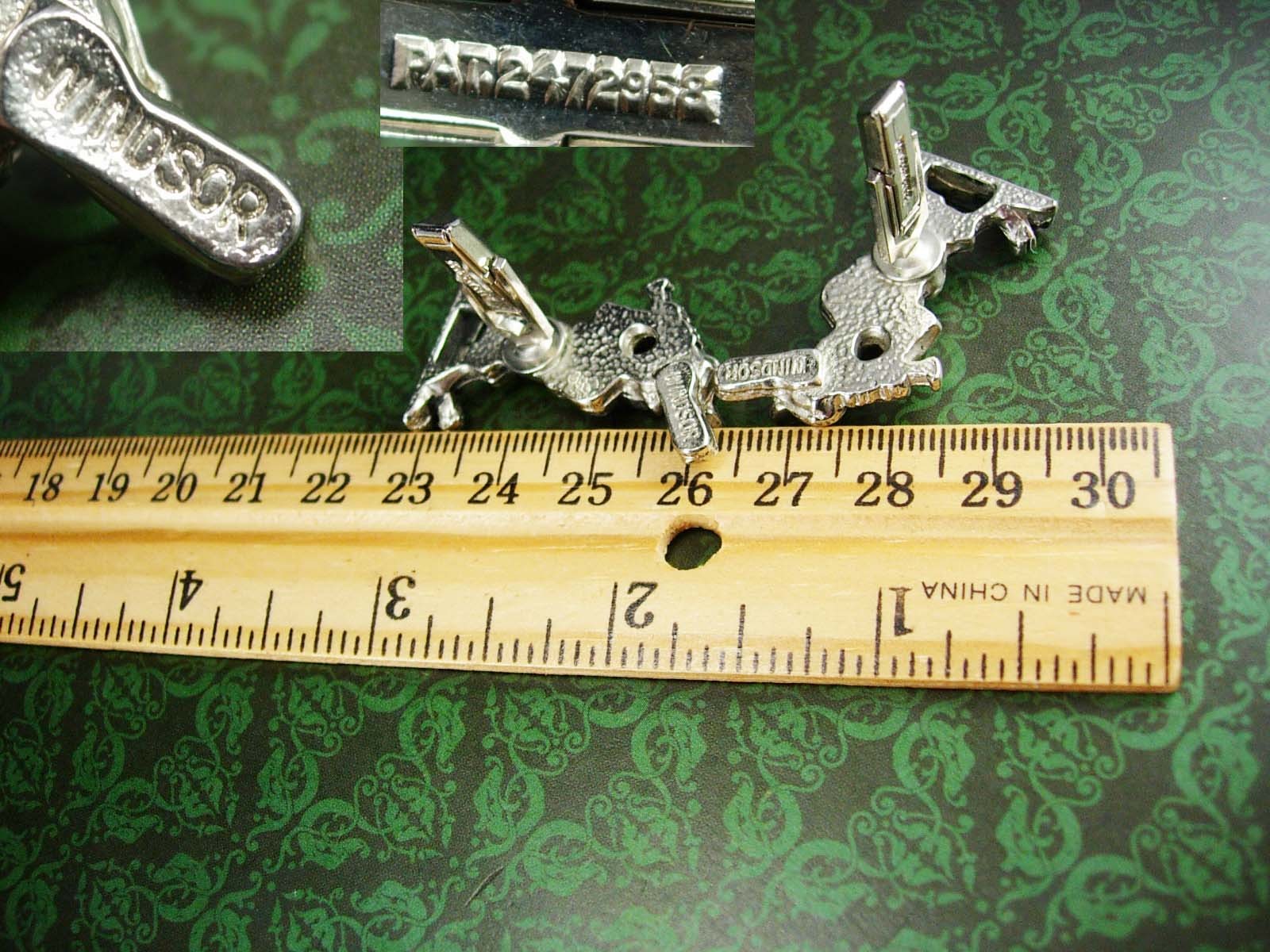 Vintage Baseball Cufflinks LARGE silver Bat & Ball Little League Coach MLB Bat Cufflinks