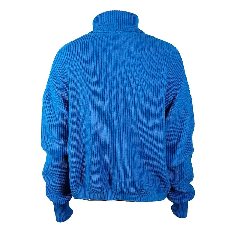 New royal blue turtleneck jumper sweater knit pullover autumn fall plus ...