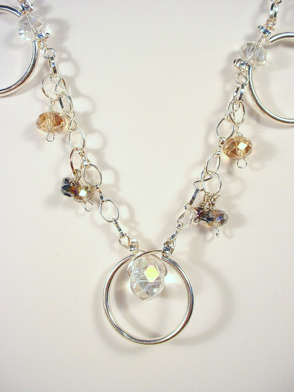 Silver Hoop and Crystal Necklace PRICE REDUCED Necklaces & Pendants