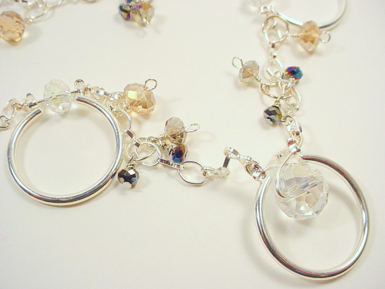 Silver Hoop and Crystal Necklace PRICE REDUCED Necklaces & Pendants