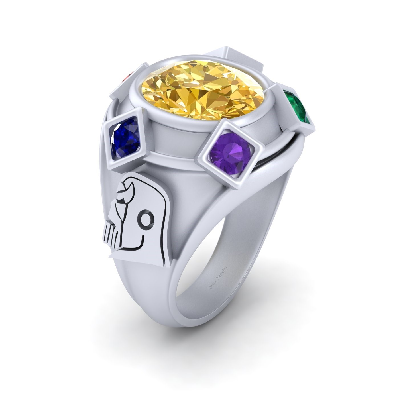 Solid 925 Sterling Silver Thanos Ring Thanos Infinity Stone Ring Thanos Jewelry