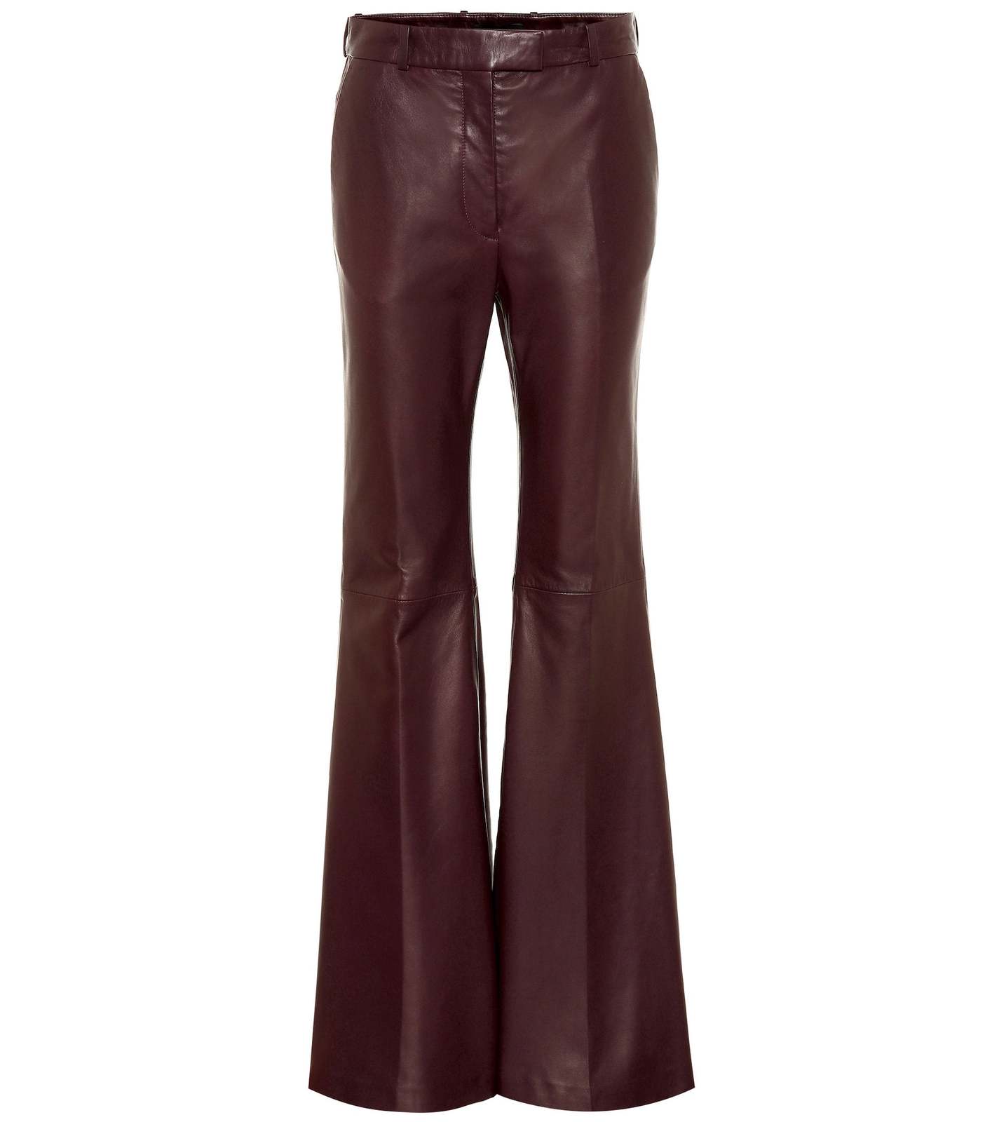Designer genuine women Handmade Leather Burgundy Pants for woman Flare ...