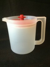 Tupperware Pitcher #1575 ~ 1 1/2 Quart Classic Pitcher ~ Sheer with Red Lid - $25.74