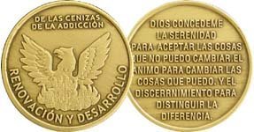 Hispanic in Recovery Inspirational Bronze Aa Coin Alcoholics Anonymous Recove...