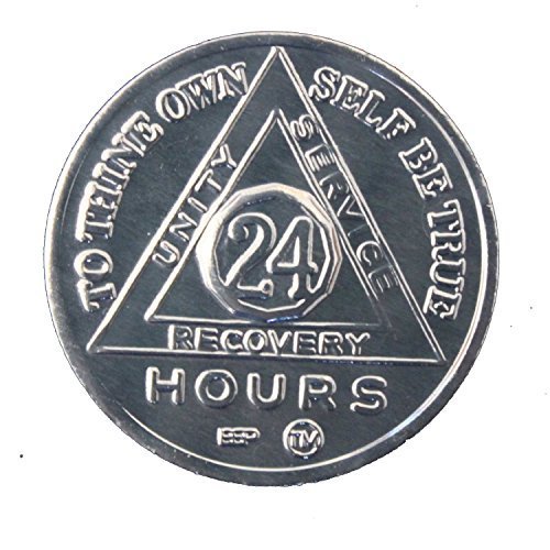 24 Hour BSP AA Silver Color Aluminum Medallion with Serenity Back (Set of 10)