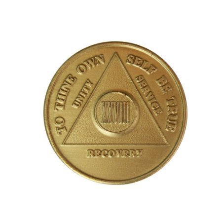 28 Year Bronze AA (Alcoholics Anonymous) - Sober / Sobriety / Birthday / Anni...