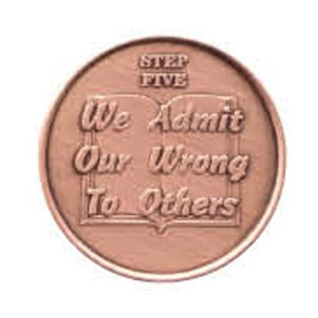 Step 5 Copper Commemorative AA (Alcoholics Anonymous) - Sober / Sobriety / Re...