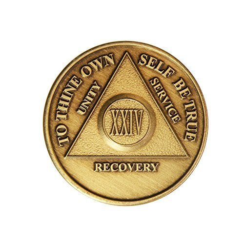 24 Year Bronze AA (Alcoholics Anonymous) - Sober / Sobriety / Birthday ...