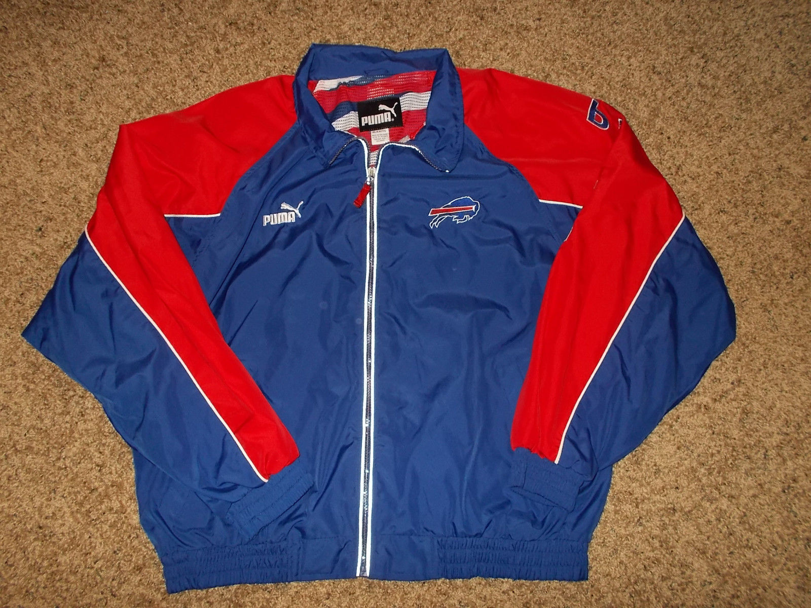 VTG-1990s Buffalo Bills Puma Windbreaker Football Sideline Jacket Men's ...