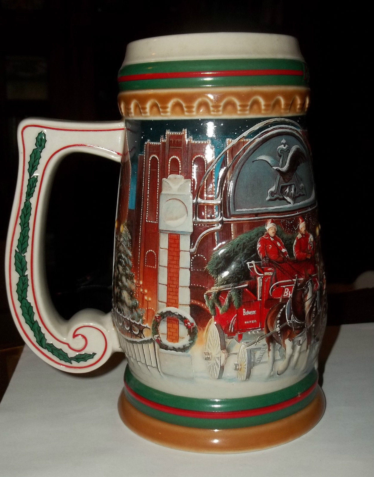Ceramarte Budweiser Clydesdales Holiday Beer Stein Home for the